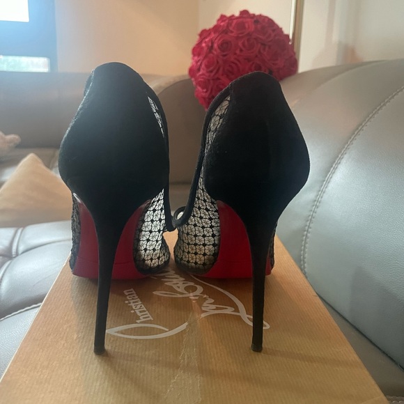 Christian louboutin black mesh heels, size 40, fits a 8.5 w or 9 best _ Neoalto - Picture 3 of 8
